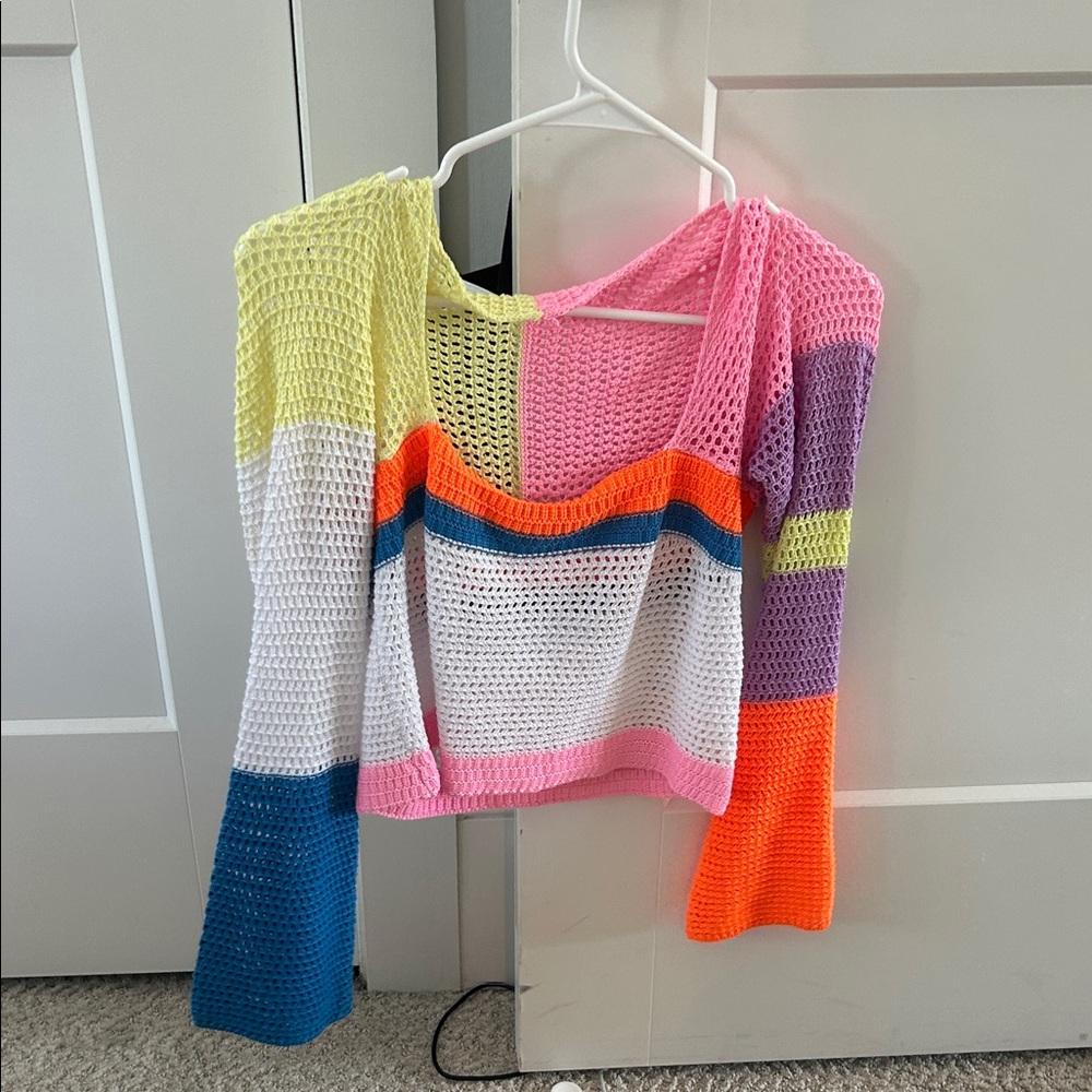 Amazon Multicolor Off-the-Shoulder Sweater